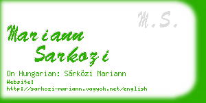 mariann sarkozi business card